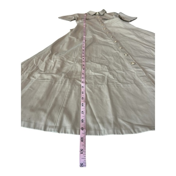 J.Crew Twill Khaki Snap Collared Fit Flare Shirtdress Size 00 BY839 NEW - Picture 12 of 15